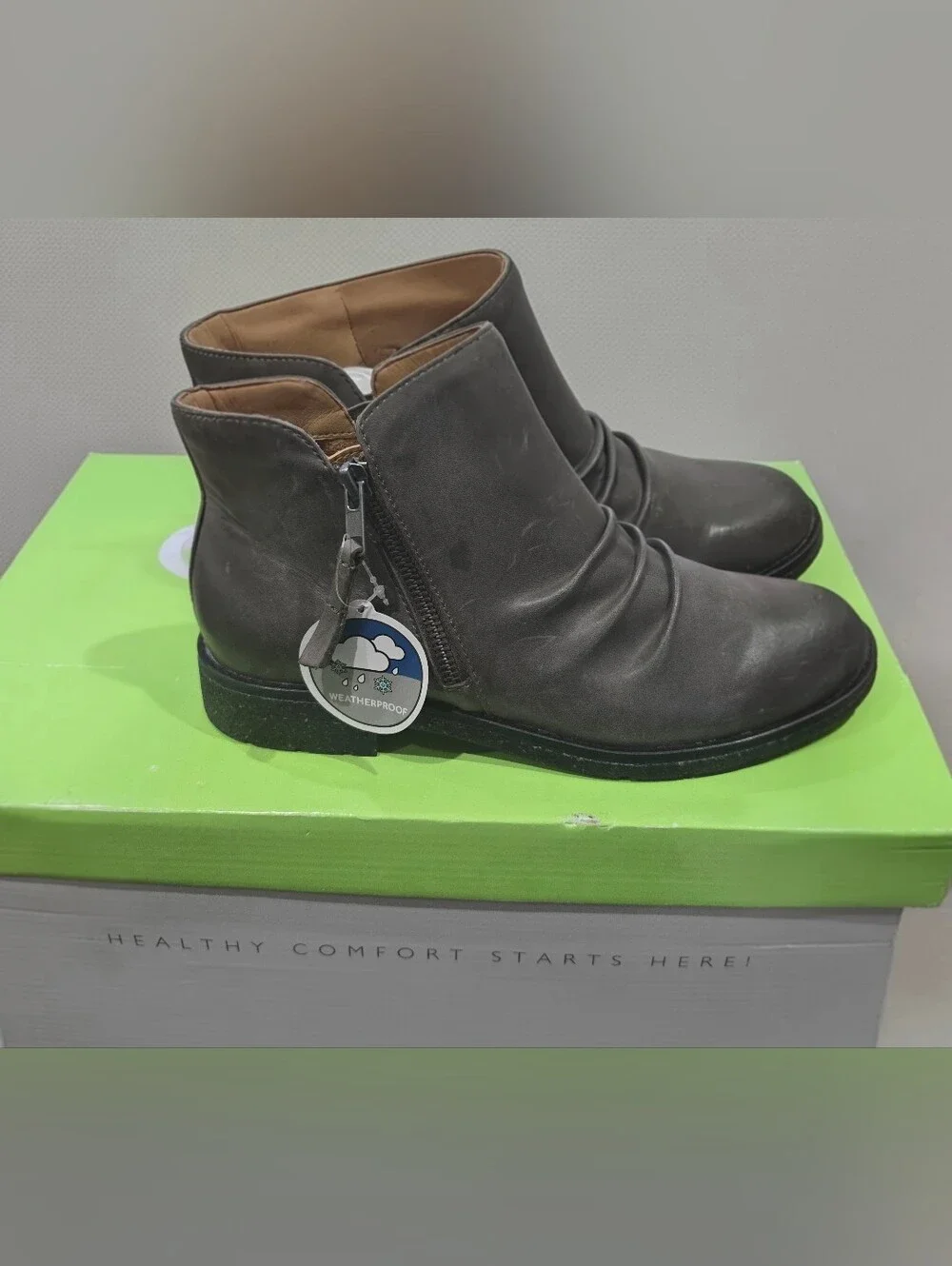 NWT  The boots are Aetrex Mila Low Boot in Charcoal Grey. Size 8.5